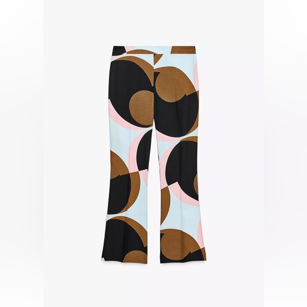 Zara Wide Leg Pants with Geometric Pattern